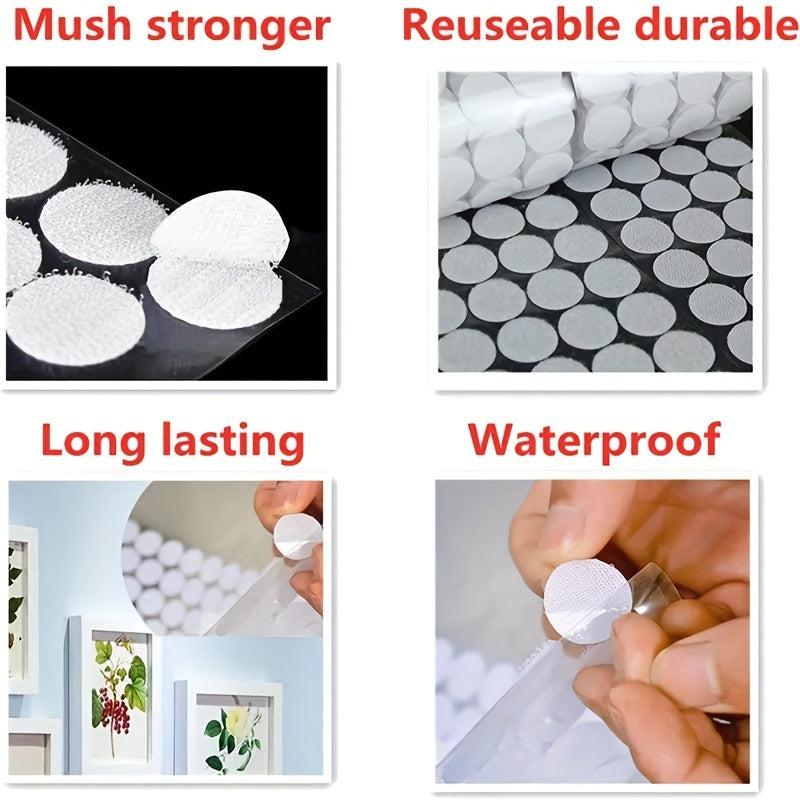 100pcs Waterproof Adhesive Hook and Loop Fastener Round Tapes