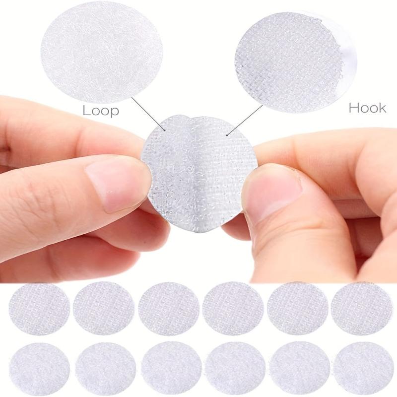 100pcs Waterproof Adhesive Hook and Loop Fastener Round Tapes