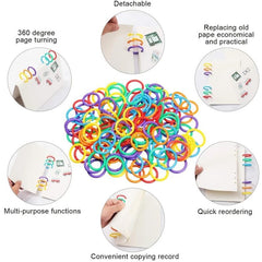 50pcs 1/2in 2/3in Plastic Binder Rings for Organization
