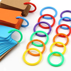 50pcs 1/2in 2/3in Plastic Binder Rings for Organization