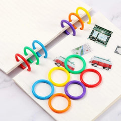 50pcs 1/2in 2/3in Plastic Binder Rings for Organization