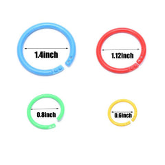 50pcs 1/2in 2/3in Plastic Binder Rings for Organization