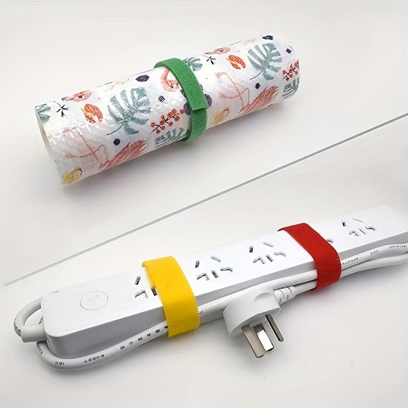 6pcs Colored Hook And Loop Fasteners - Reusable Double Sided Straps