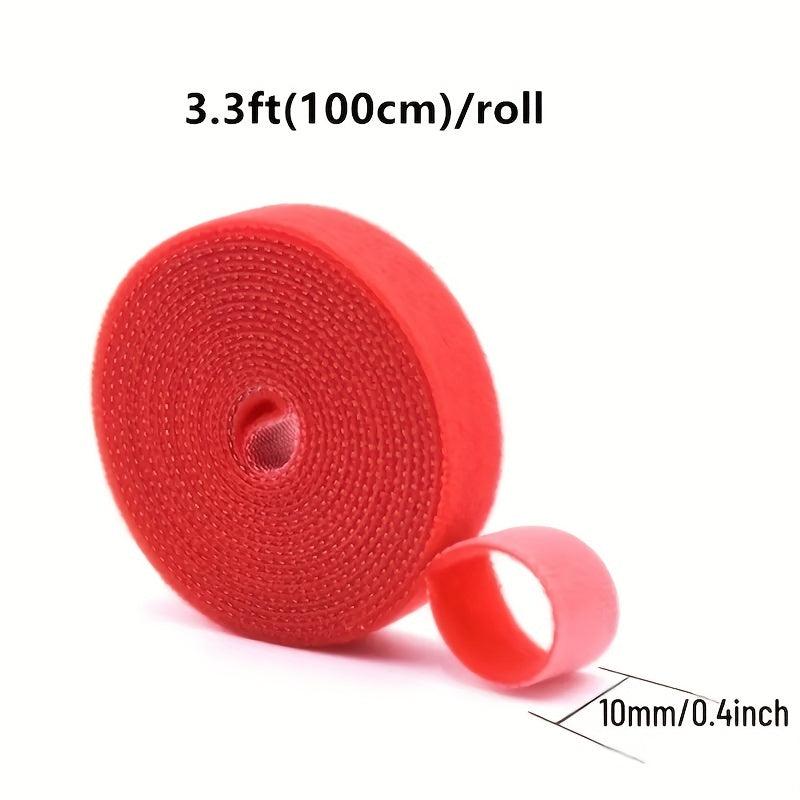 6pcs Colored Hook And Loop Fasteners - Reusable Double Sided Straps