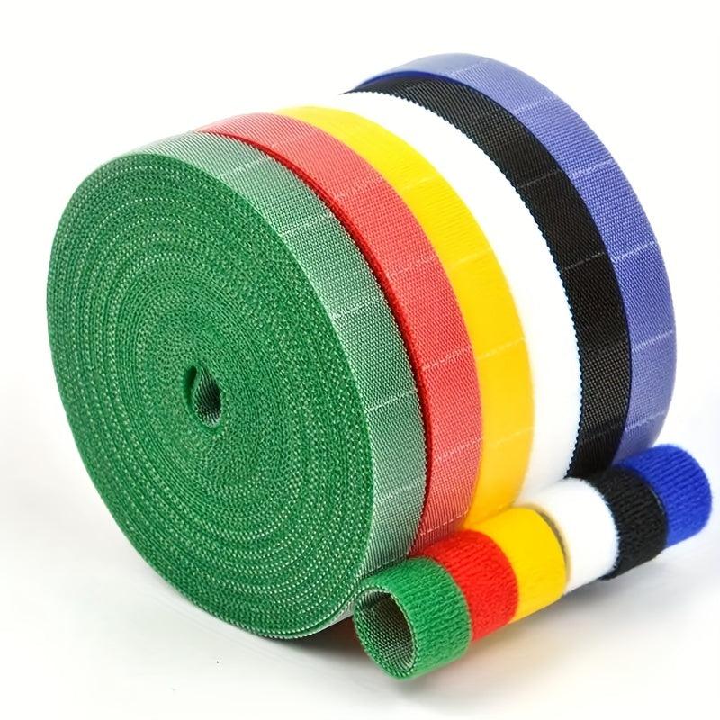 6pcs Colored Hook And Loop Fasteners - Reusable Double Sided Straps