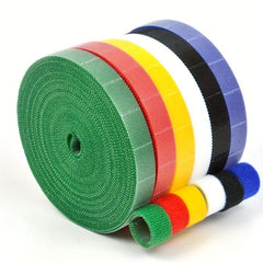 6pcs Colored Hook And Loop Fasteners - Reusable Double Sided Straps