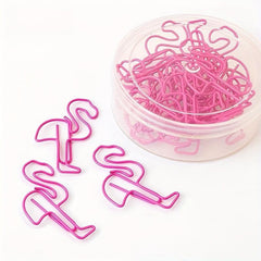 10pcs Pink Flamingo Paper Clips Clamps Bookmark Office Student Wedding Gift