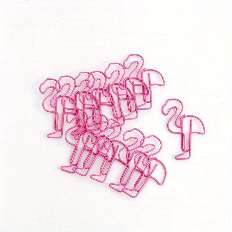 10pcs Pink Flamingo Paper Clips Clamps Bookmark Office Student Wedding Gift
