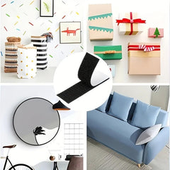 6 Pairs Heavy Duty Adhesive Hook & Loop Tapes - Home Office School Sewing