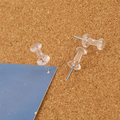 100 Pack Clear Push Pins Steel Point Thumb Tacks for Home Office Craft Projects