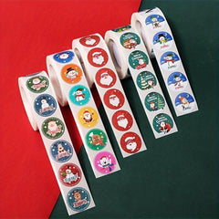 500pcs Christmas Stickers 2 Gift Decoration Sealing Stickers Santa Elk Stickers