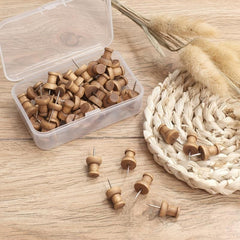 Walnut Wooden Push Pins Thumb Tacks for Bulletin Boards