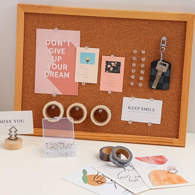 200pcs Small Transparent Plastic Nail Photo Wall Picture Deco Pushpins