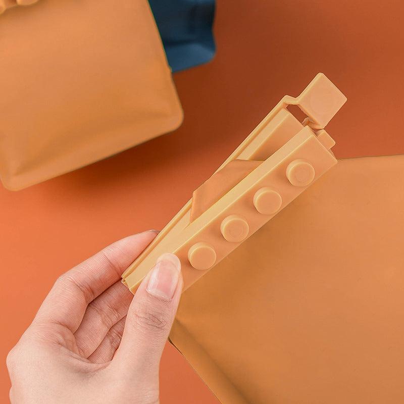 8pcs Large Building Block Snack Sealing Clips, Puzzle Plastic Bag Clip