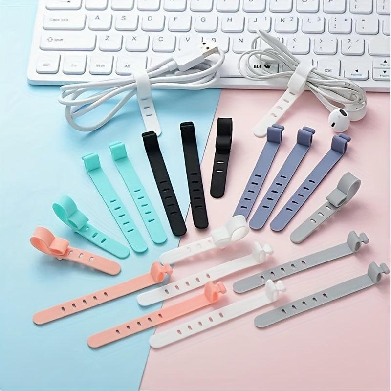 Silicone Cable Management Device with Fixed Buckle for Data Cable Storage