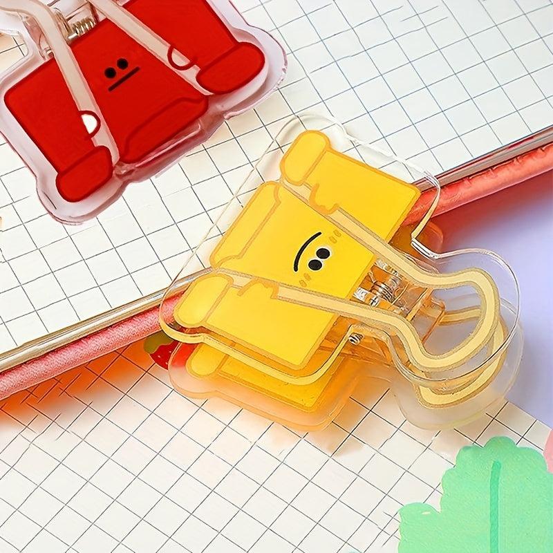 5pc Cartoon Binder Clips for Home Office Teacher Kitchen