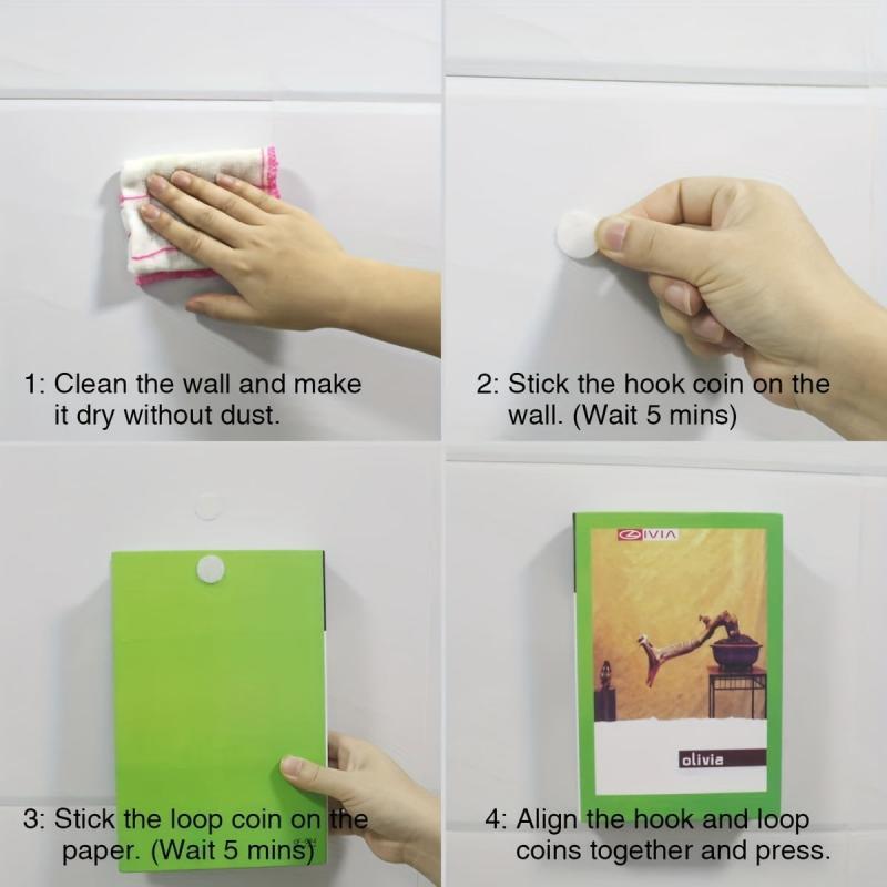 1000 Pairs 1.5cm Self Adhesive Dots Sticky Back Coin Nylon Hook And Loop Dots