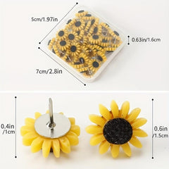 Sunflower Push Pins Decorative Cork Board Tacks for Bulletin Boards