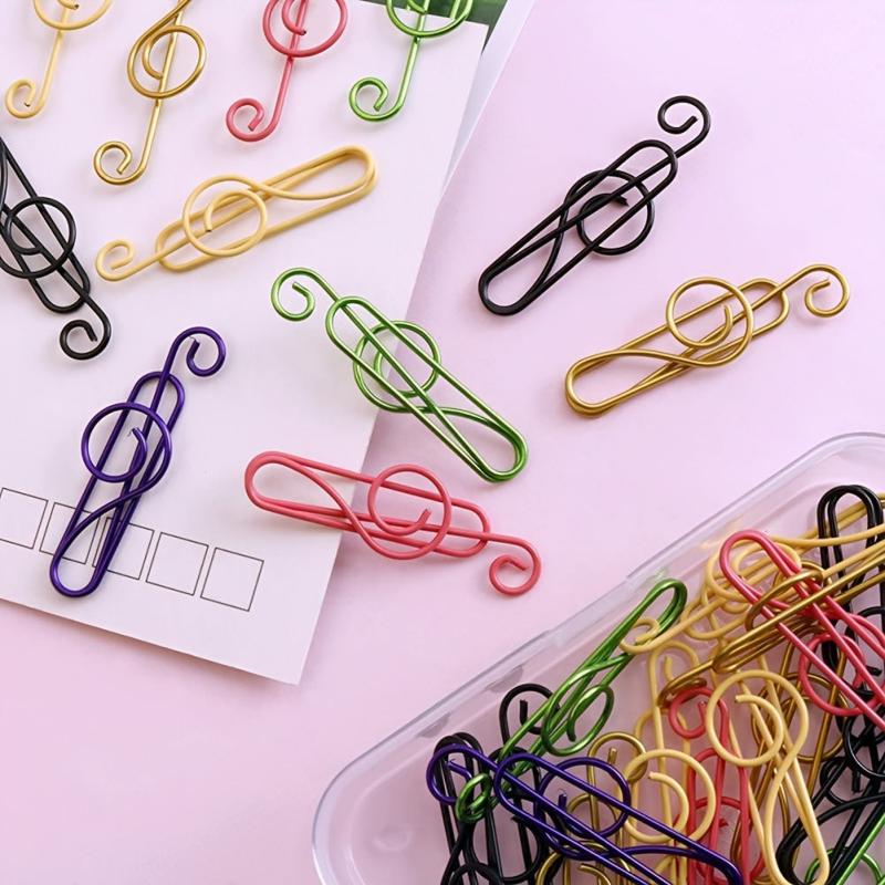 50pcs Musical Notes Style Paper Clips Office School Supplies