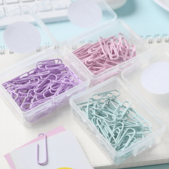 50pcs Makaron Paper Clips Creative Boxed Small Paper Clips