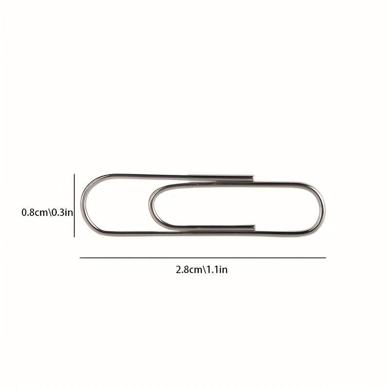 100pcs Ins Style Silver Paper Clips Office Stationery Paper Clip