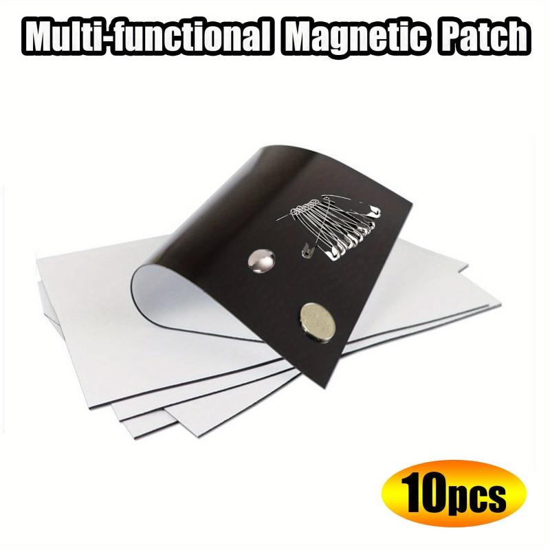 10pcs Square Rubber Soft Magnet Patch Adhesive Backed Strip Suction Piece