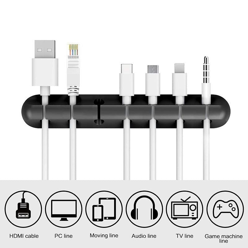Silicone Cable Organizer Clip Adhesive Cable Hooks Earphone Holder
