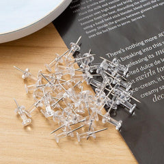 100 Pack Transparent Plastic Head Steel Tip Thumbtacks