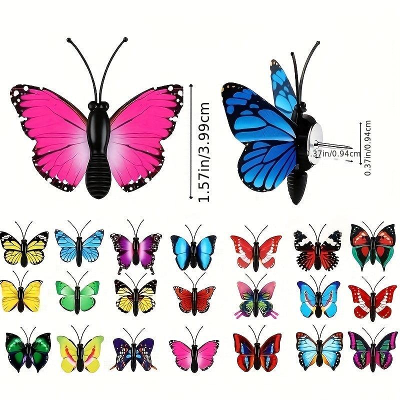 Set of 30 3D Butterfly Studs for Home Wall Decoration