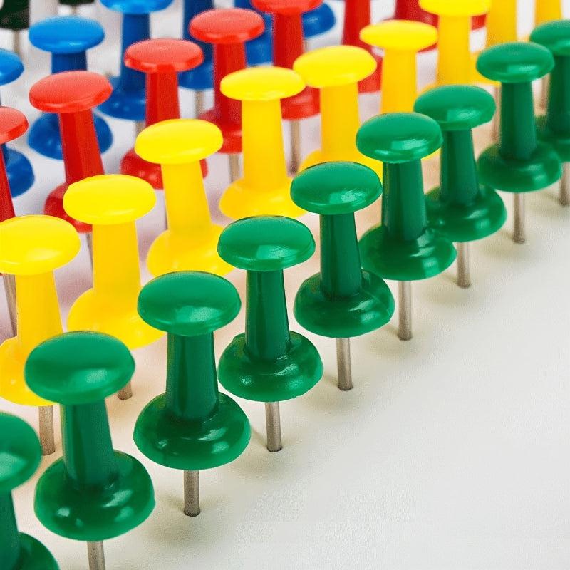50 Count Colored Push Pins With Storage Box
