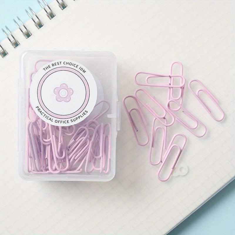 50pcs Macarons Paper Clips in Boxed Metal Paper Clips