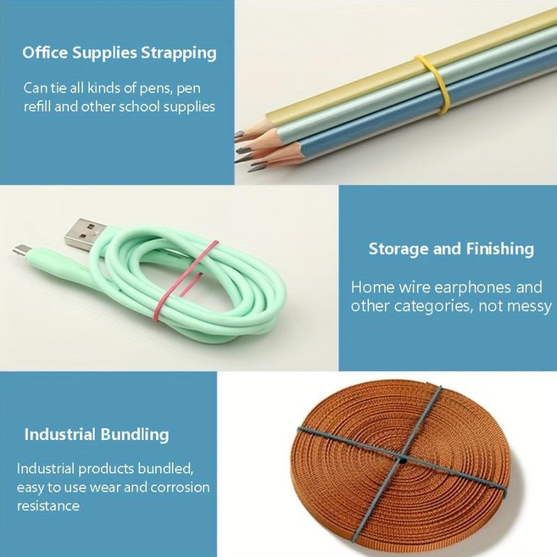 50mm Rubber Bands 200pcs Bag Multiple Colors