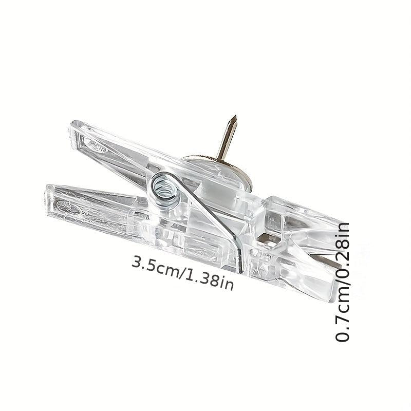 20pcs Transparent Plastic Clip Push Pins Softwood Board Photo Wall Decoration