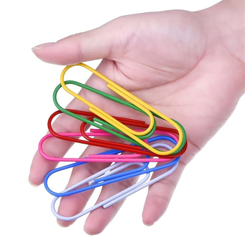 20pcs Multicolored 100mm Coated Paper Clips for Office & School
