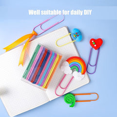 20pcs Multicolored 100mm Coated Paper Clips for Office & School