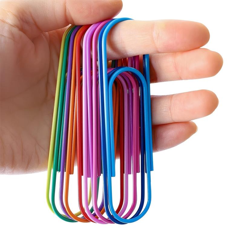 20pcs Multicolored 100mm Coated Paper Clips for Office & School