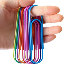 20pcs Multicolored 100mm Coated Paper Clips for Office & School