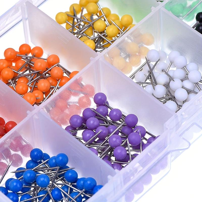 Thasungo Push Pins Map Tacks 10 Assorted Colors Round Head
