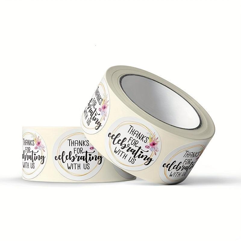 1 Roll Thank You Seal Round Sticker