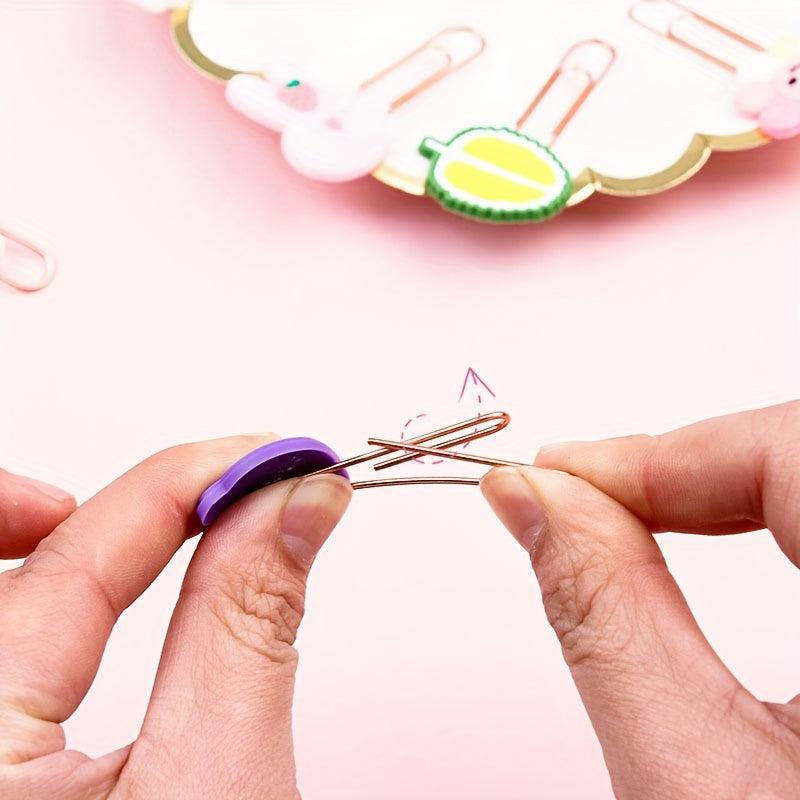 10pcs Cartoon Bookmarks Paper Clips Metal Clips Student Office Note Journal