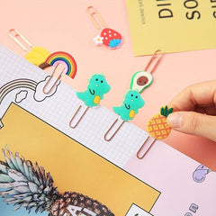 10pcs Cartoon Bookmarks Paper Clips Metal Clips Student Office Note Journal