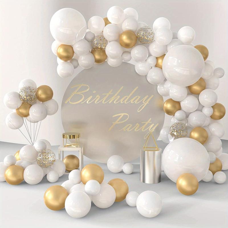 Golden Balloon Garland Kit 88Pcs w/ Confetti Balloons - Wedding & Party Decor