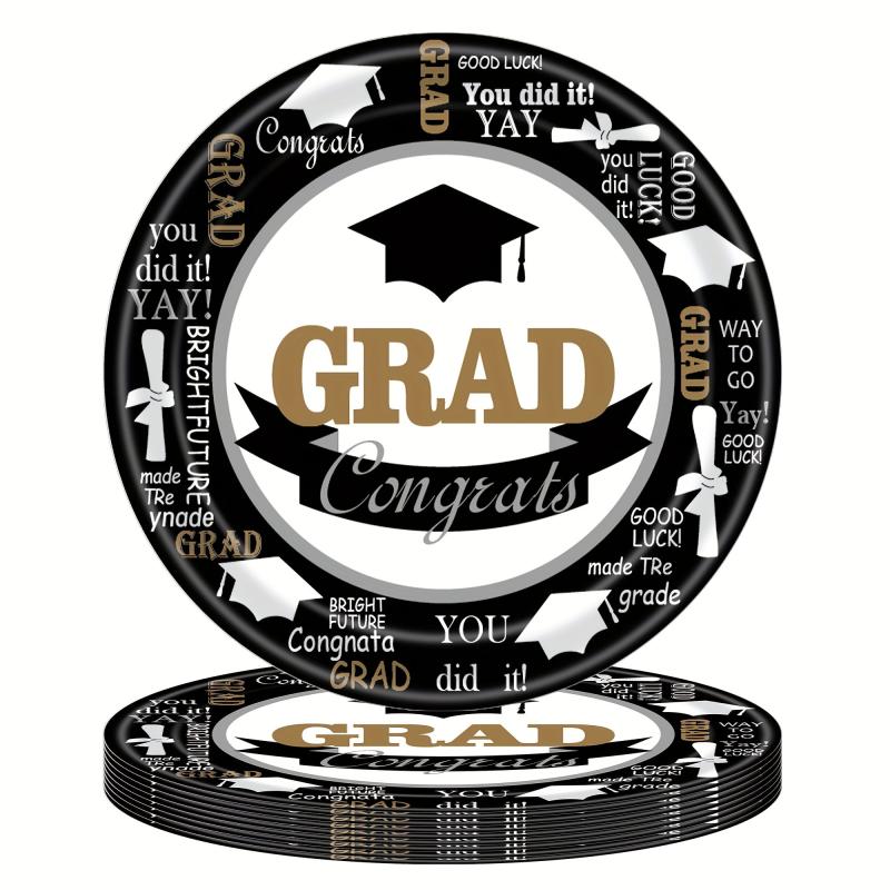 Graduation Party Tableware Disposable Plate Tissue Fork Set