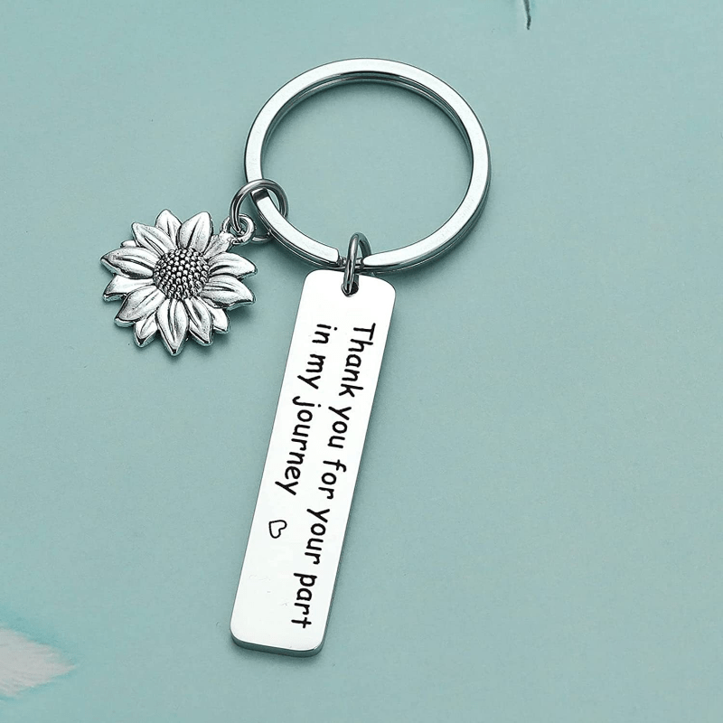Thank You For Your Part In My Journey Sunflower Keychain