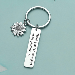 Thank You For Your Part In My Journey Sunflower Keychain