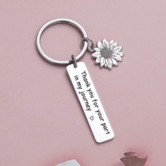 Thank You For Your Part In My Journey Sunflower Keychain