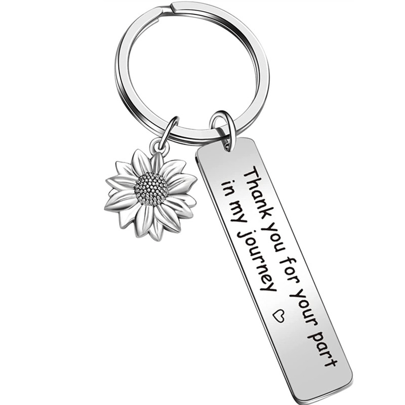 Thank You For Your Part In My Journey Sunflower Keychain