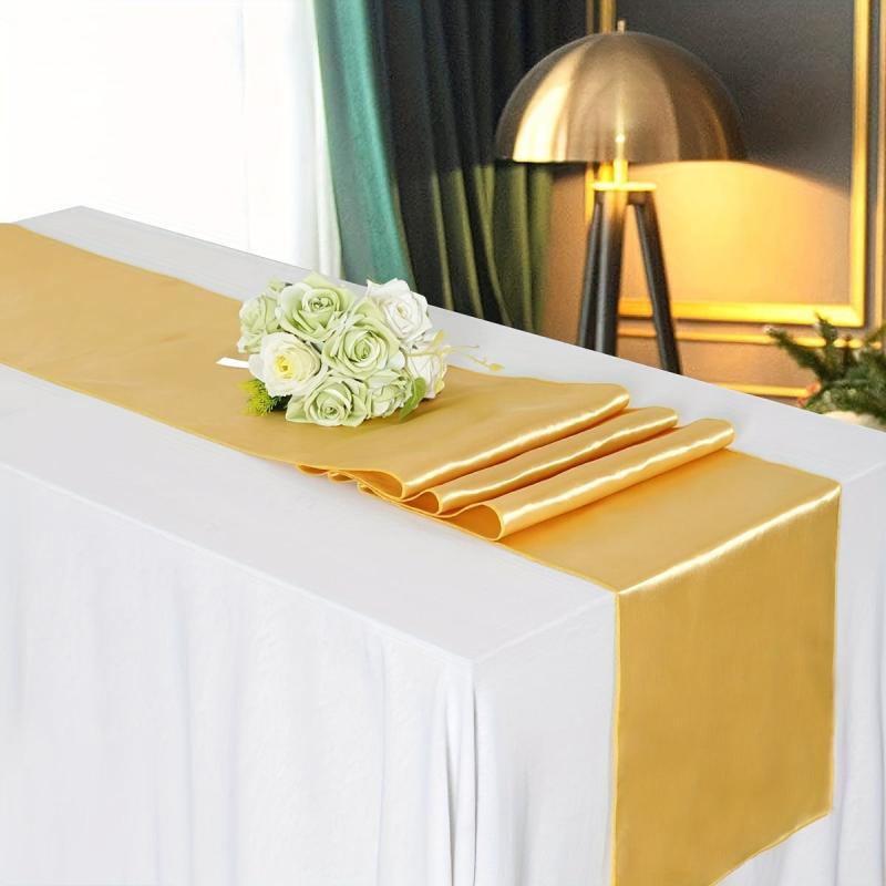 Golden Satin Table Runner 30x274cm Wedding Decor