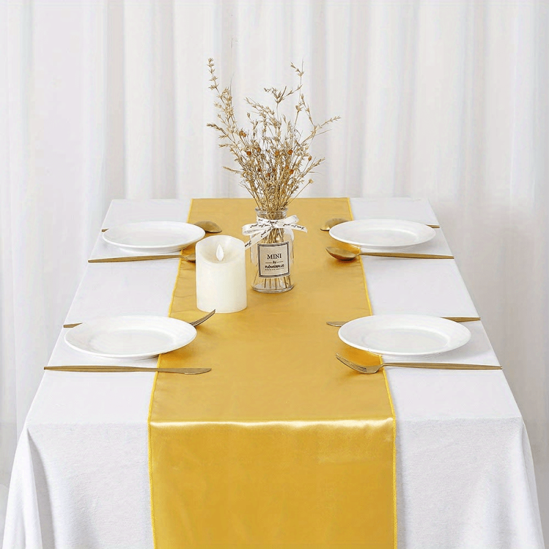 Golden Satin Table Runner 30x274cm Wedding Decor