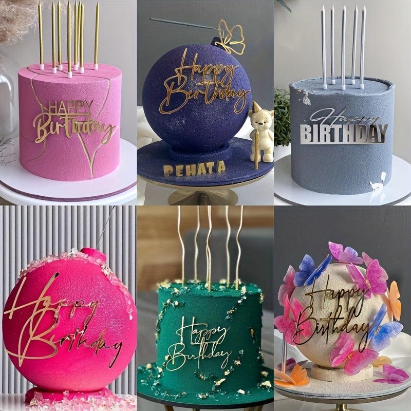 Happy Birthday Cake Side Acrylic Decoration Butterfly Cake Decoration